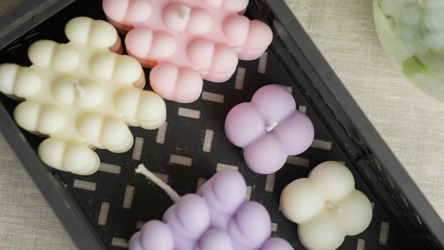 Herzbubble Kerze Kristina - bunte Farben